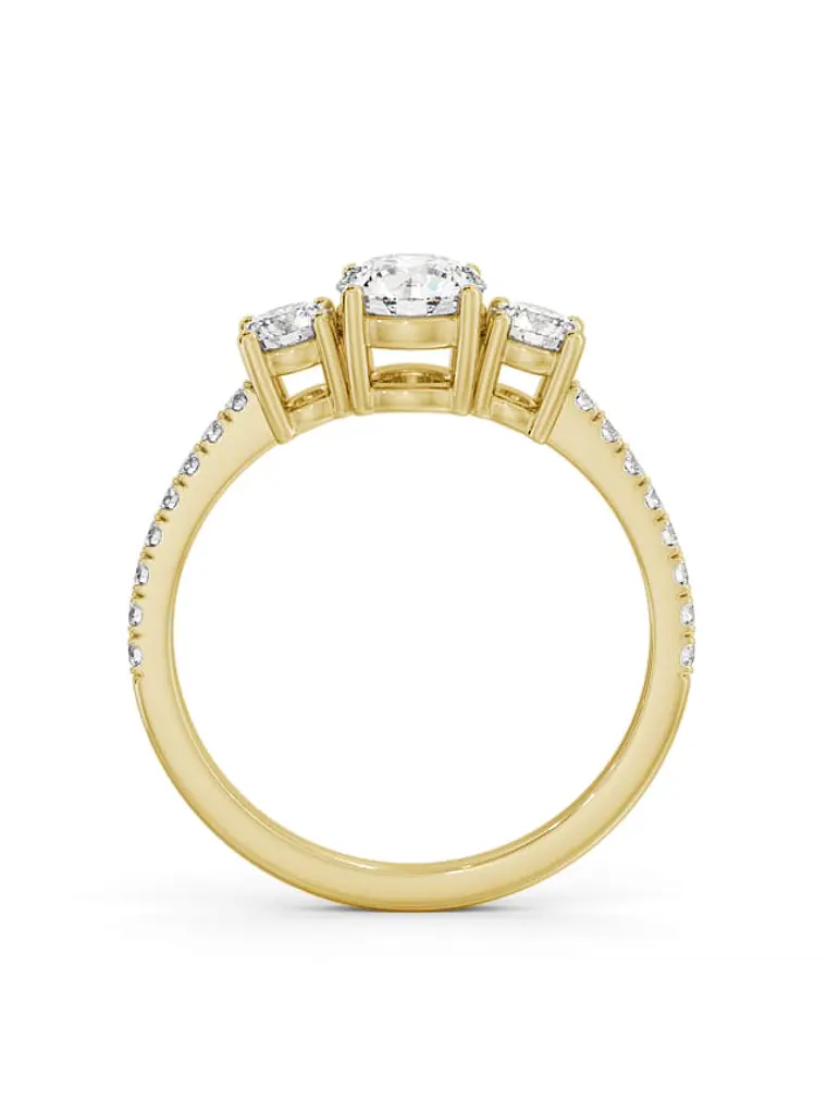 Anillo Tricillo Diamantes Oro Amarillo 18K 4