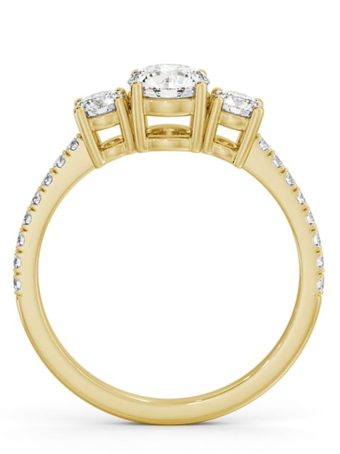 Anillo Tricillo Diamantes Oro Amarillo 18K 4