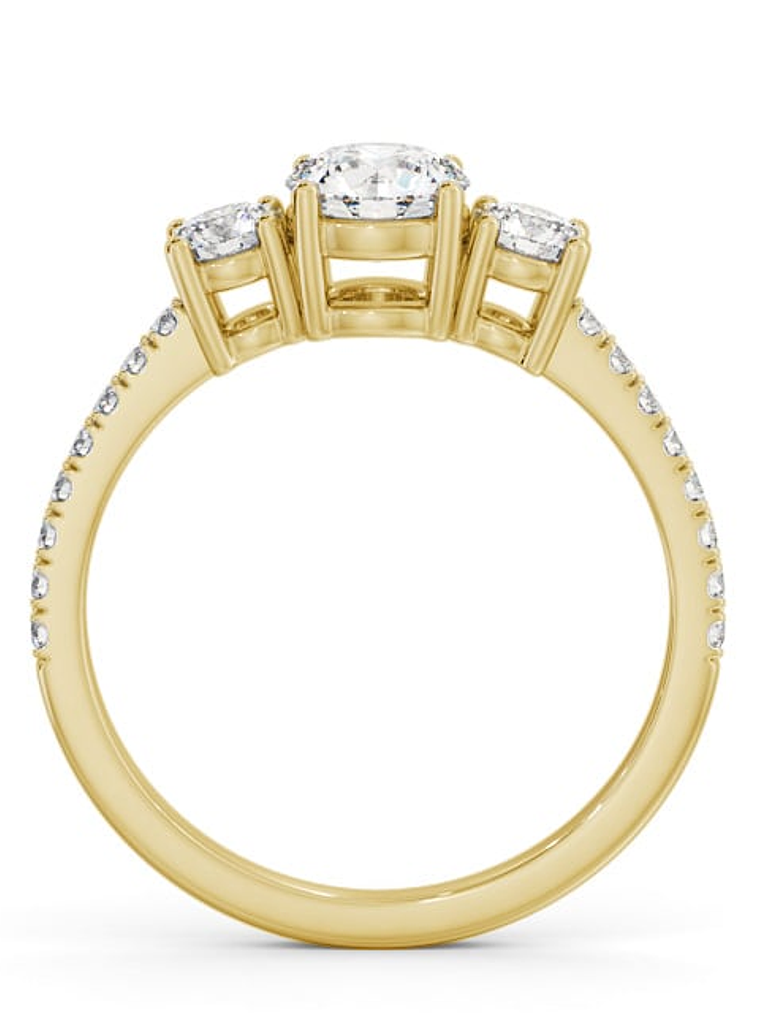 Anillo Tricillo Diamantes Oro Amarillo 18K 4