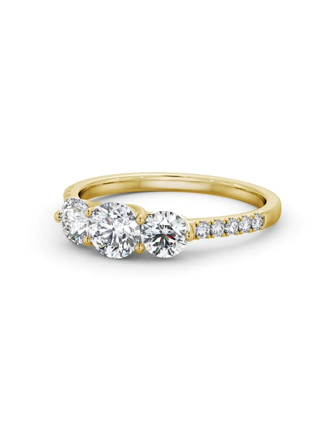Anillo Tricillo Diamantes Oro Amarillo 18K 2