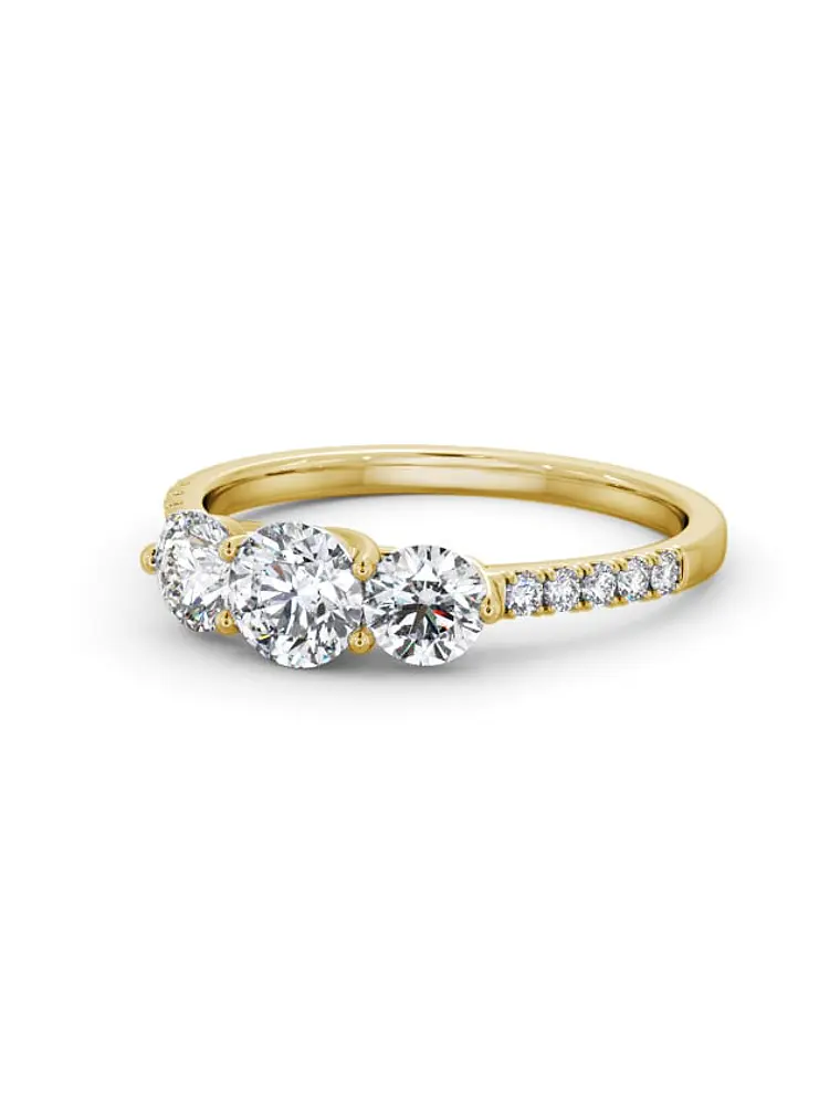 Anillo Tricillo Diamantes Oro Amarillo 18K 2