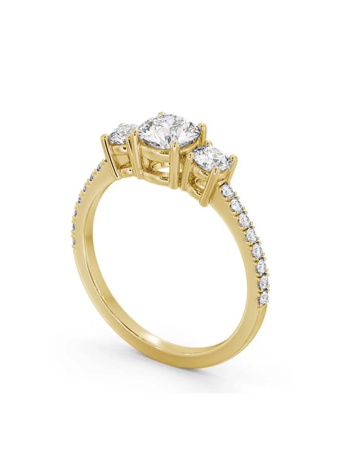 Anillo Tricillo Diamantes Oro Amarillo 18K 3