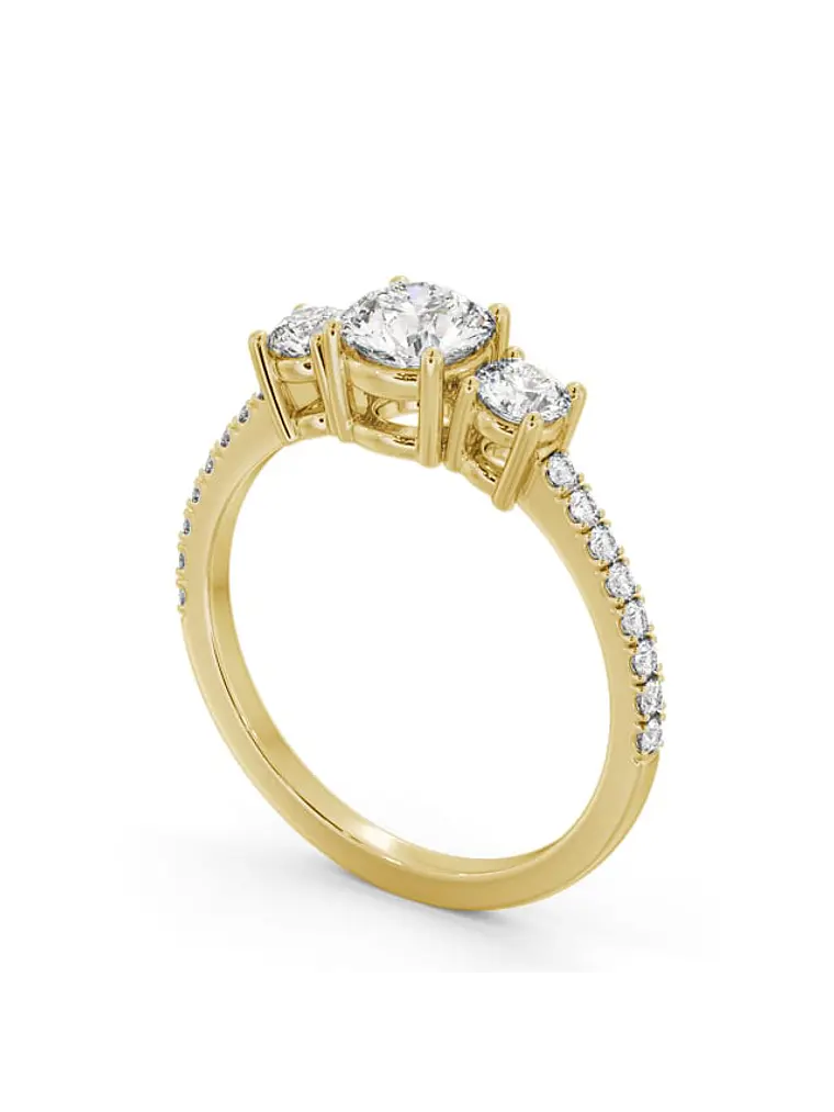 Anillo Tricillo Diamantes Oro Amarillo 18K 3