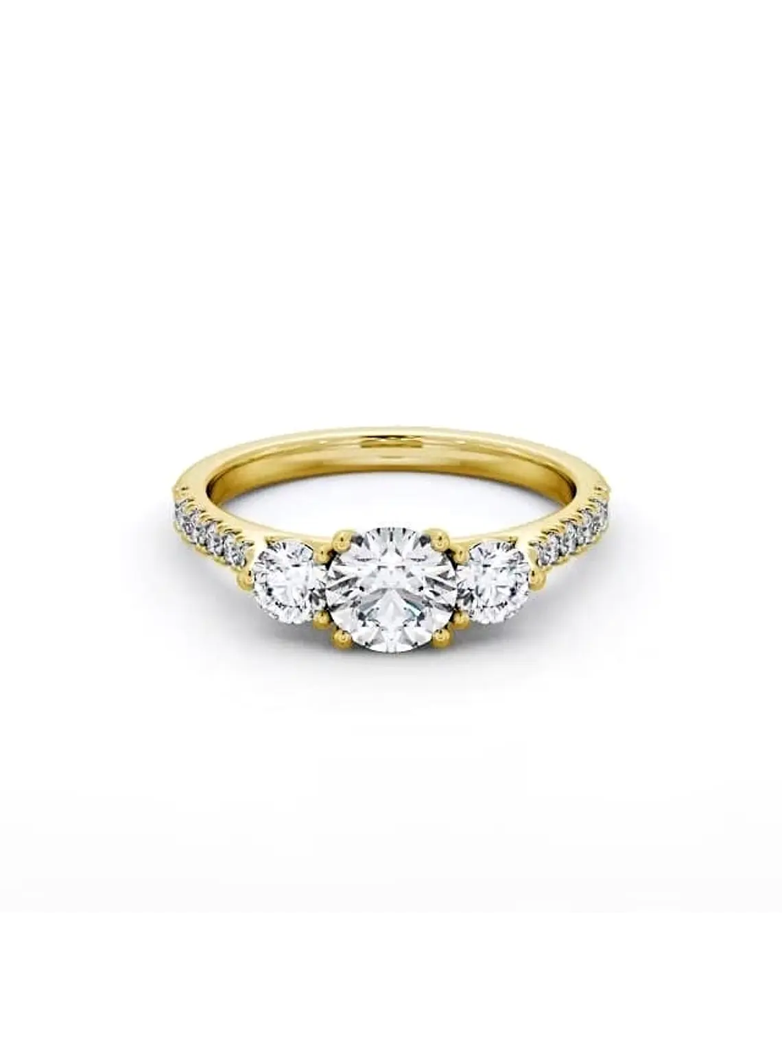 Anillo Tricillo Diamantes Oro Amarillo 18K 1