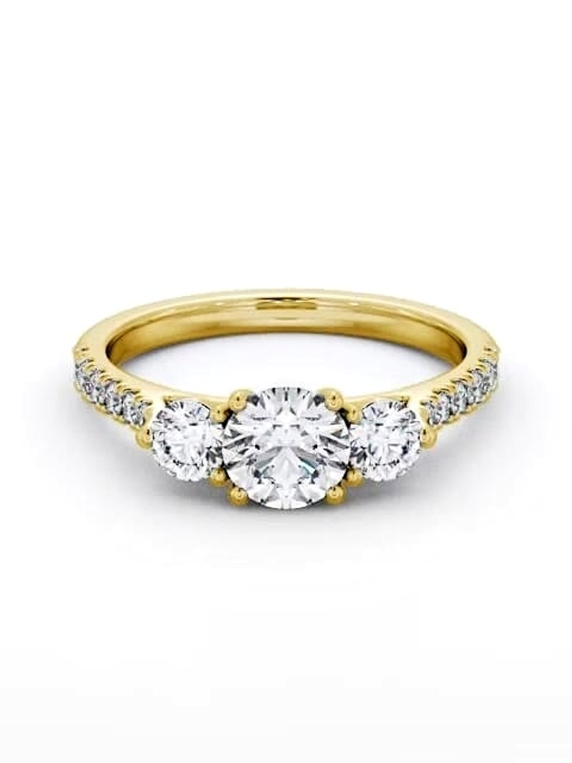 Anillo Tricillo Diamantes Oro Amarillo 18K 1