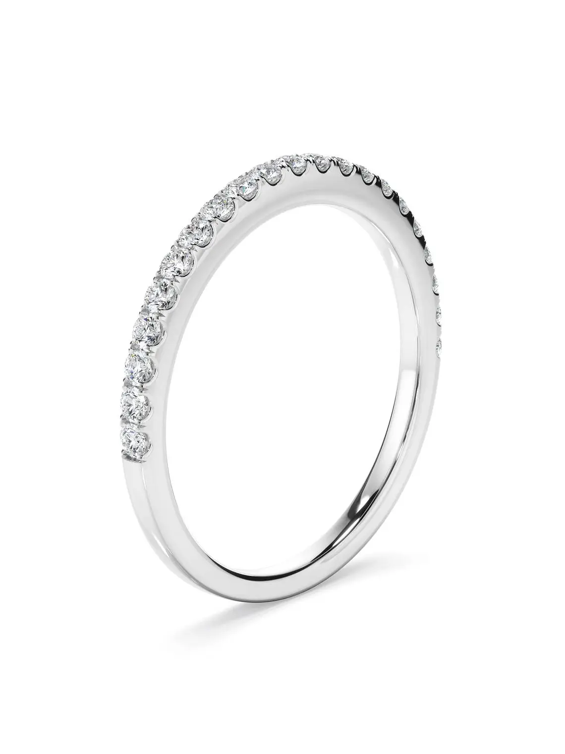 Anillo Cintillo Diamantes Oro Blanco 18K 1