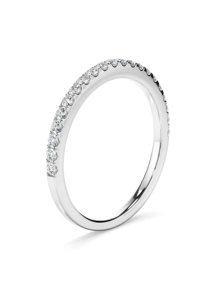 Anillo Cintillo Diamantes Oro Blanco 18K 1