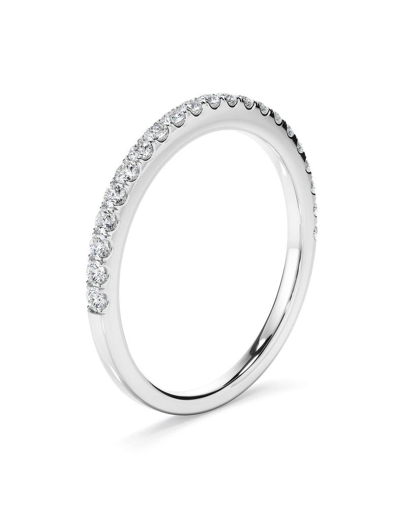Anillo Cintillo Diamantes Oro Blanco 18K