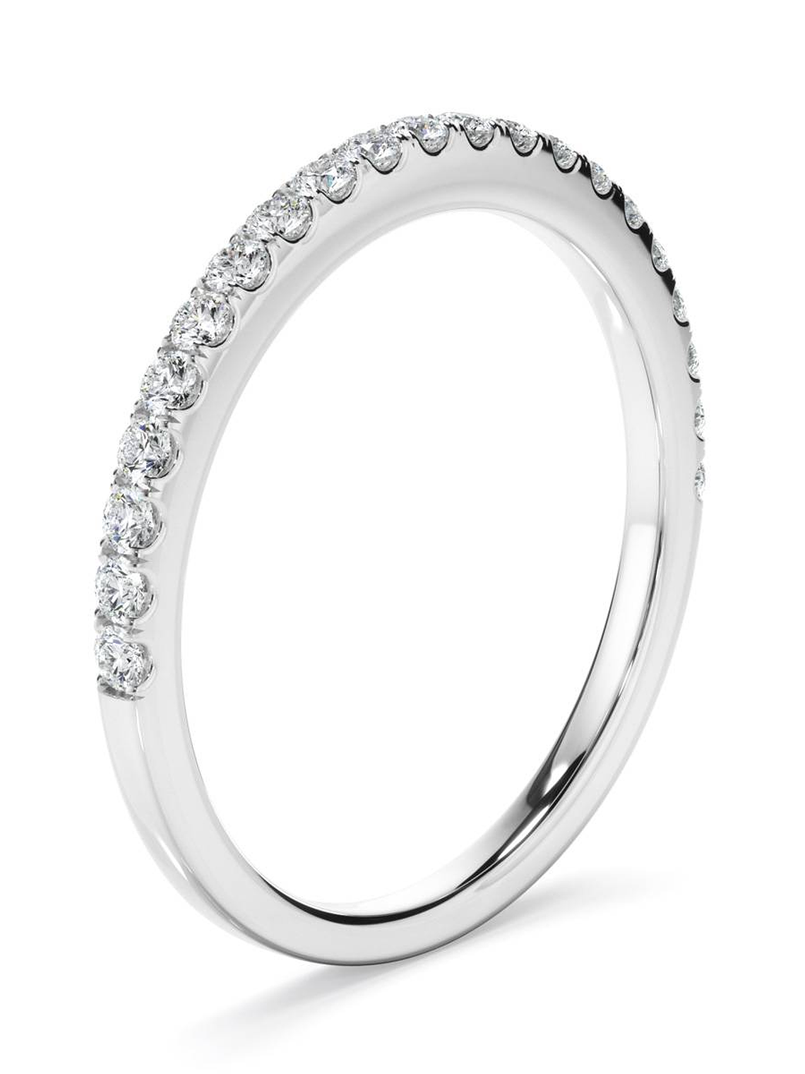 Anillo Cintillo Diamantes Oro Blanco 18K 1