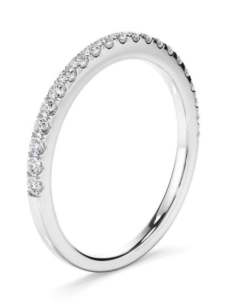 Anillo Cintillo Diamantes Oro Blanco 18K 1