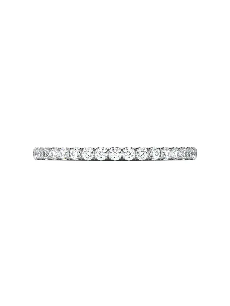 Anillo Cintillo Diamantes Oro Blanco 18K 2