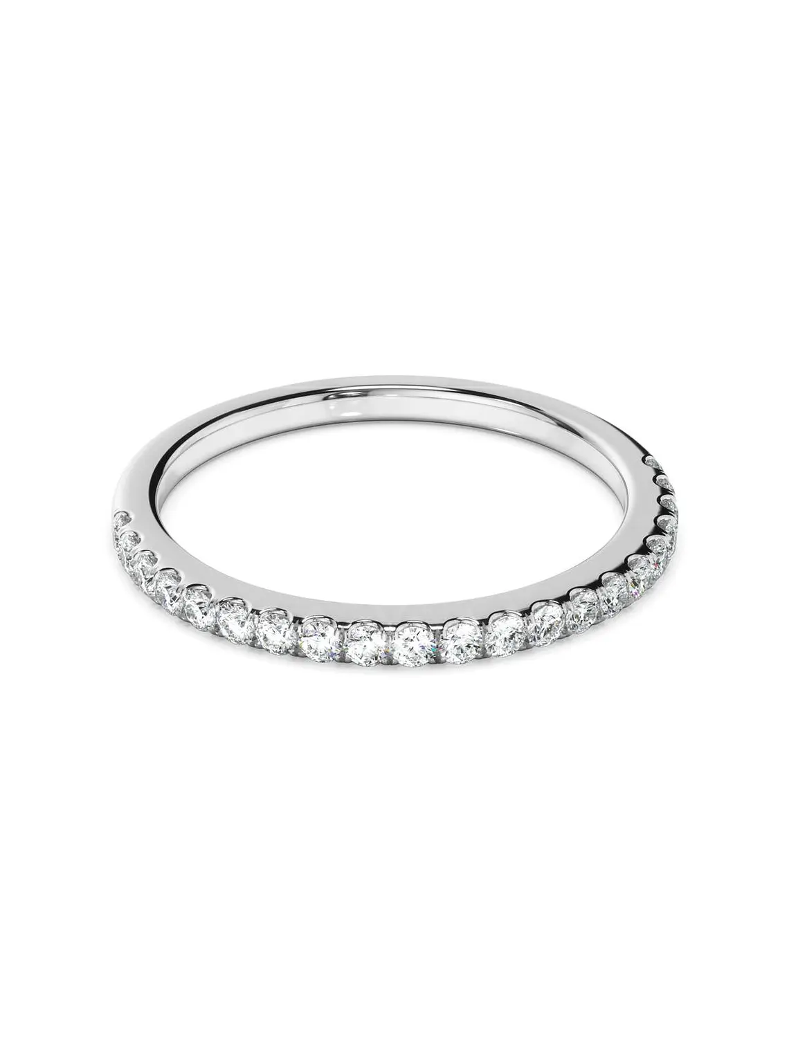 Anillo Cintillo Diamantes Oro Blanco 18K 3