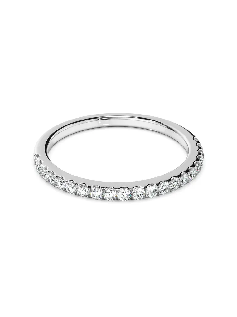 Anillo Cintillo Diamantes Oro Blanco 18K 3
