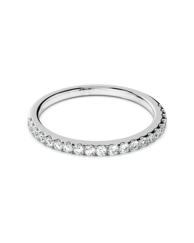 Anillo Cintillo Diamantes Oro Blanco 18K