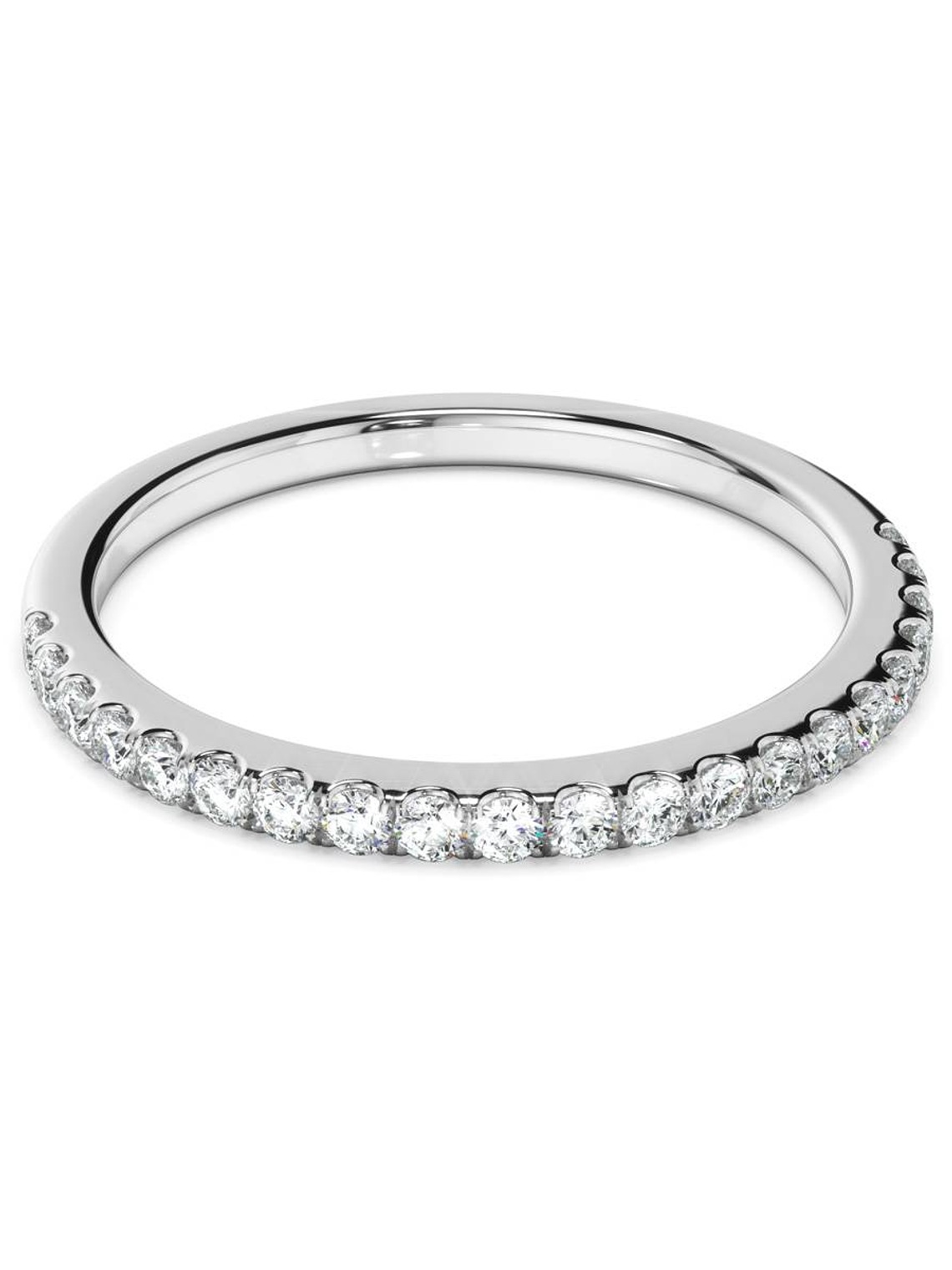 Anillo Cintillo Diamantes Oro Blanco 18K 3