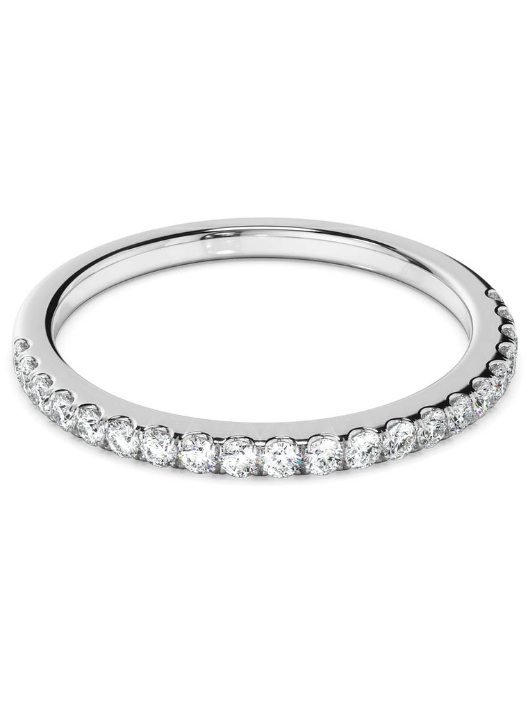 Anillo Cintillo Diamantes Oro Blanco 18K 3