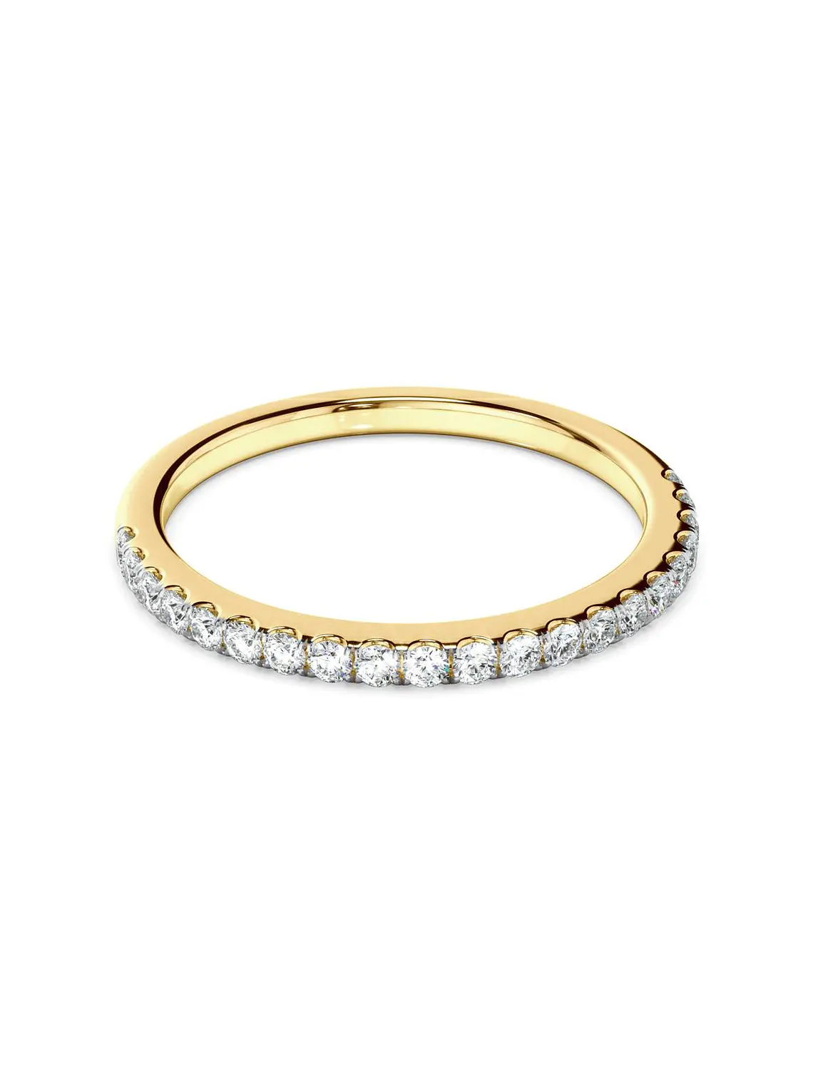 Anillo Cintillo Diamantes Oro Amarillo 18K 2
