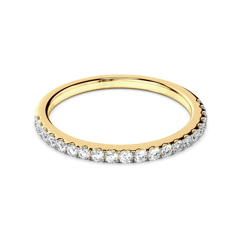 Anillo Cintillo Diamantes Oro Amarillo 18K