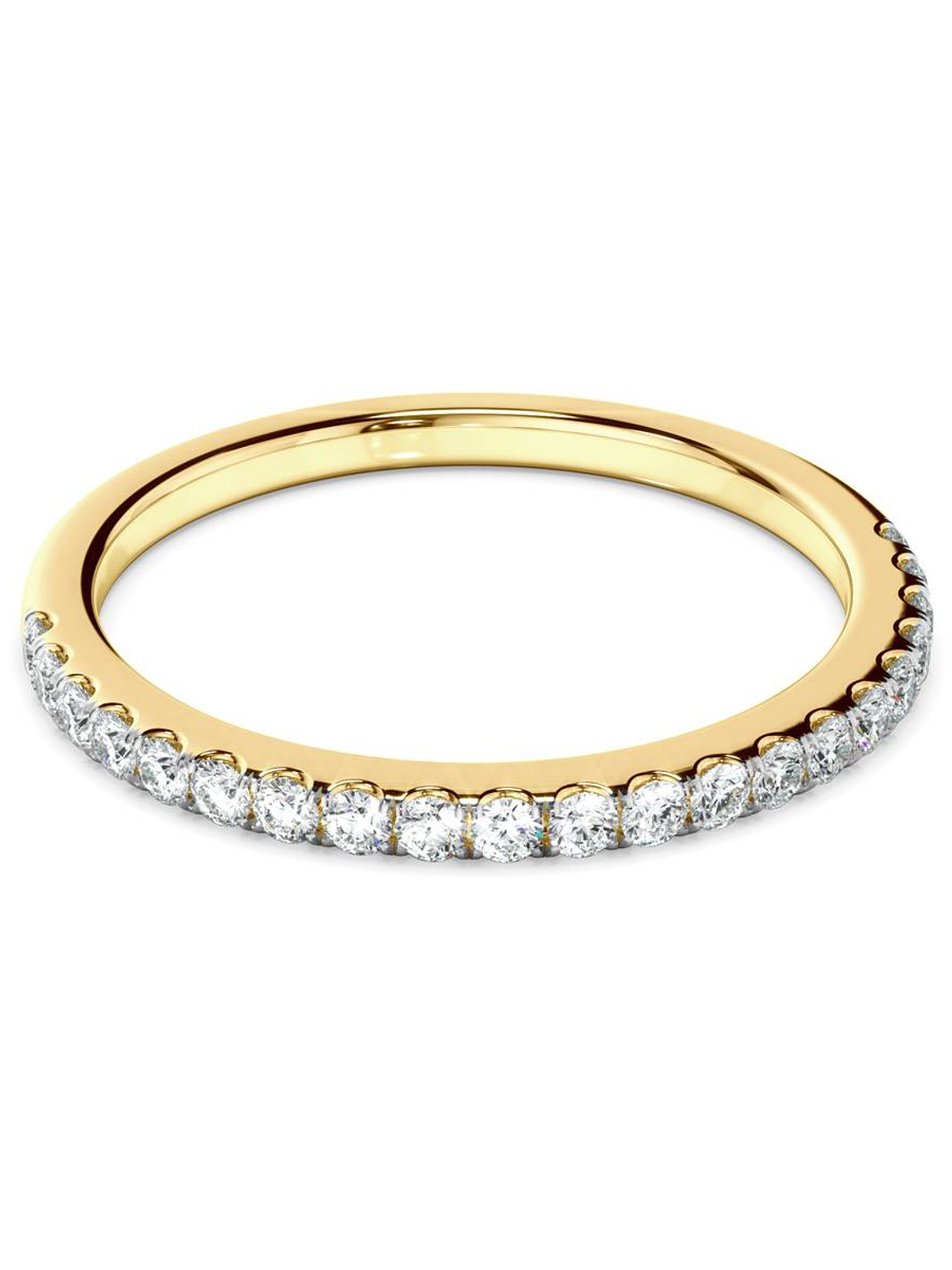 Anillo Cintillo Diamantes Oro Amarillo 18K 2