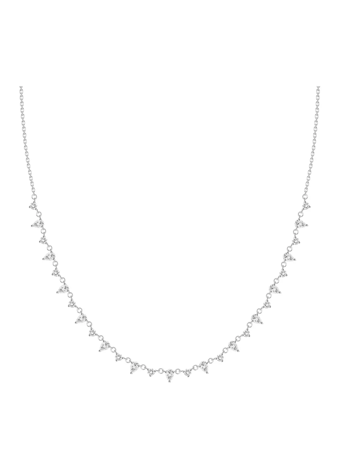 Exclusivo Collar Diamantes Corte Gota en Oro Blanco 18K 1