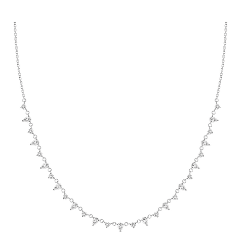 Exclusivo Collar Diamantes Corte Gota en Oro Blanco 18K