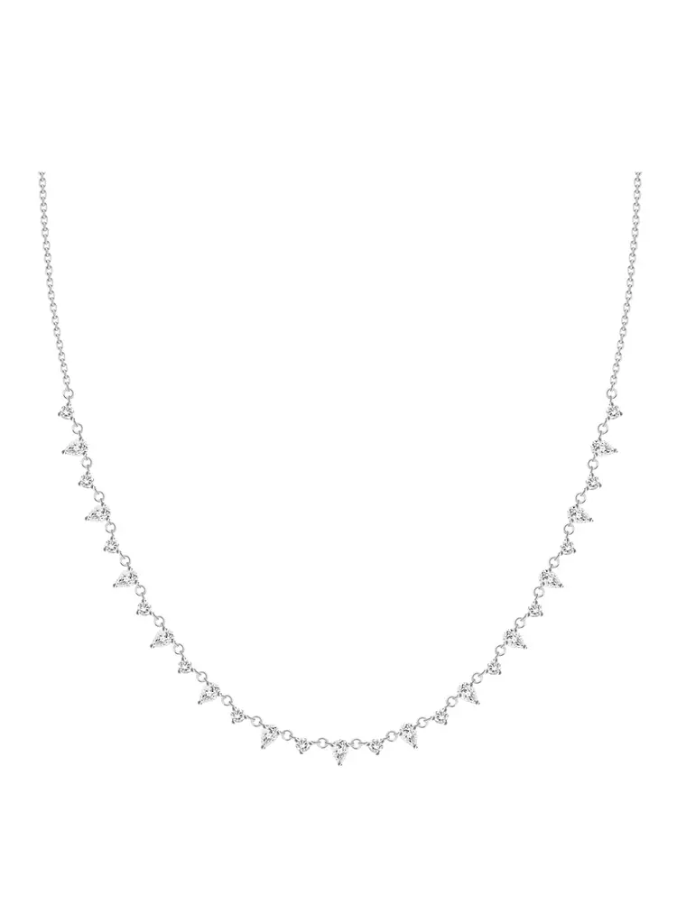 Exclusivo Collar Diamantes Corte Gota en Oro Blanco 18K 1