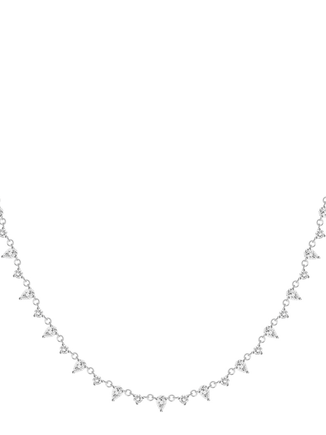 Exclusivo Collar Diamantes Corte Gota en Oro Blanco 18K 1