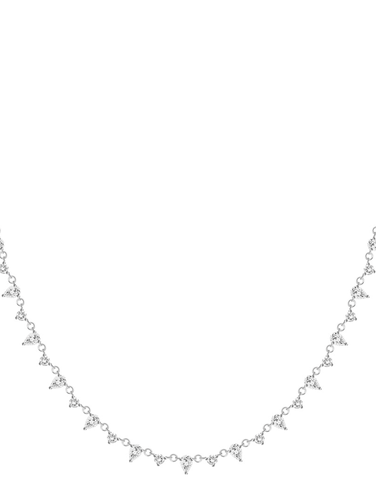 Exclusivo Collar Diamantes Corte Gota en Oro Blanco 18K 1