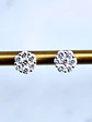 Aros Rosetas Medianas Diamantes en Oro Blanco 18K - Miniatura 2