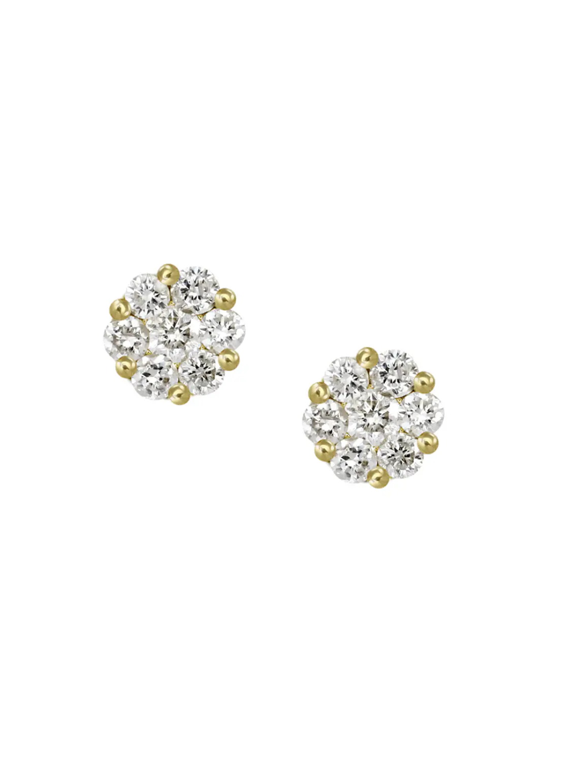 Aros Rosetas Medianas Diamantes en Oro Amarillo 18K 1