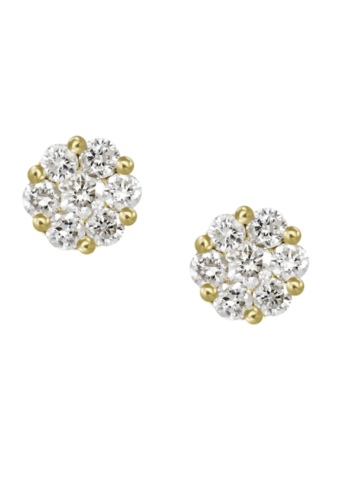 Aros Rosetas Medianas Diamantes en Oro Amarillo 18K 1