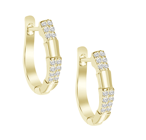 Aros Argollas Diamantes Viper Oro Amarillo 18K