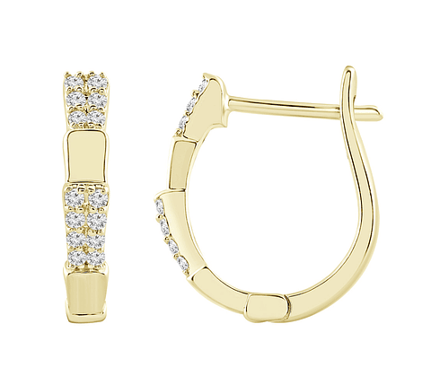 Aros Argollas Diamantes Viper Oro Amarillo 18K