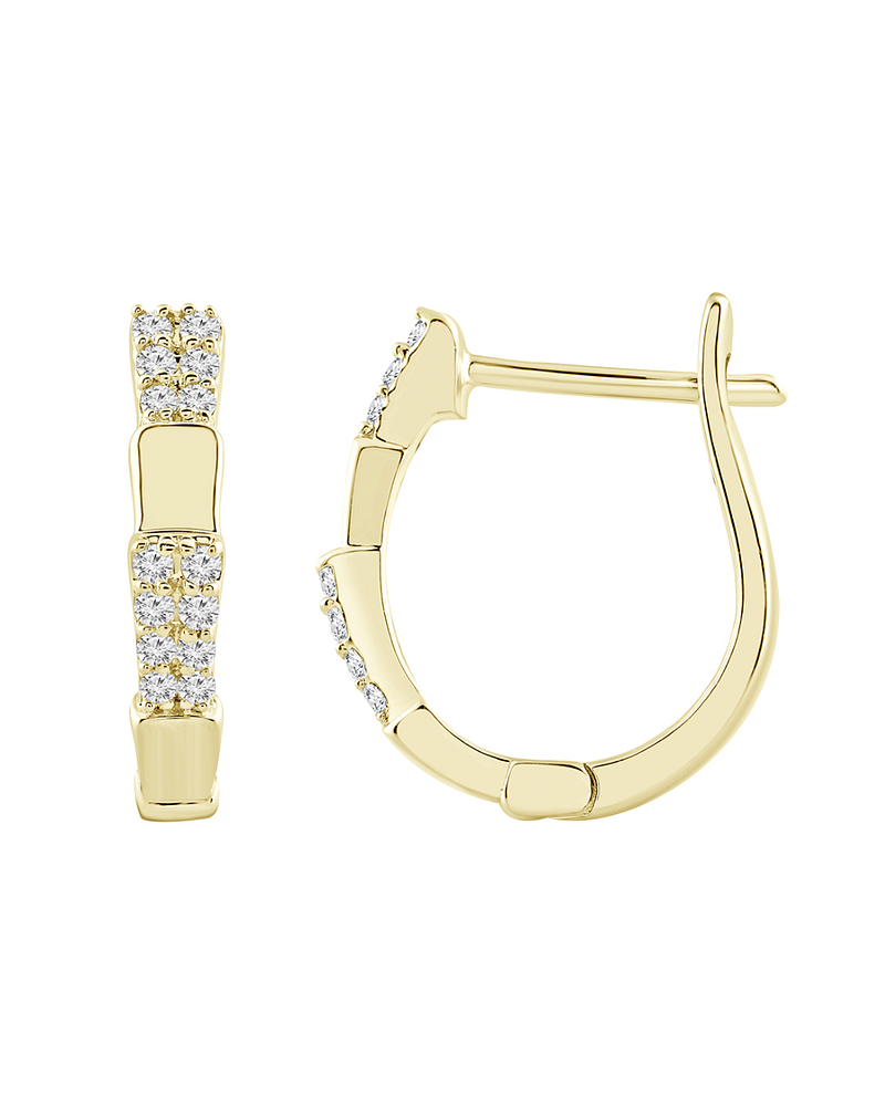 Aros Argollas Diamantes Viper Oro Amarillo 18K