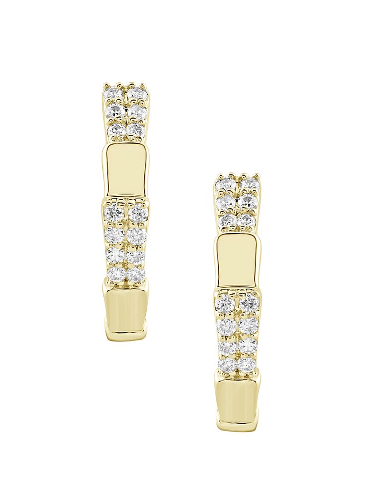 Aros Argollas Diamantes Viper Oro Amarillo 18K 3