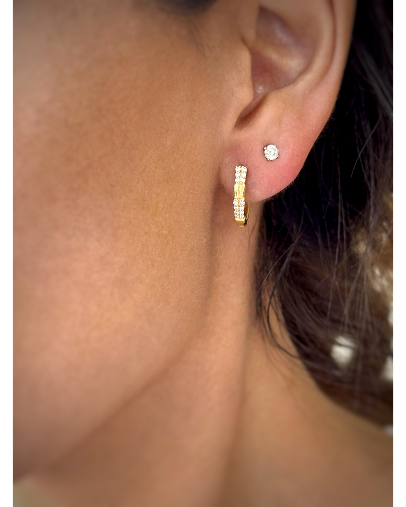 Aros Argollas Diamantes Viper Oro Amarillo 18K