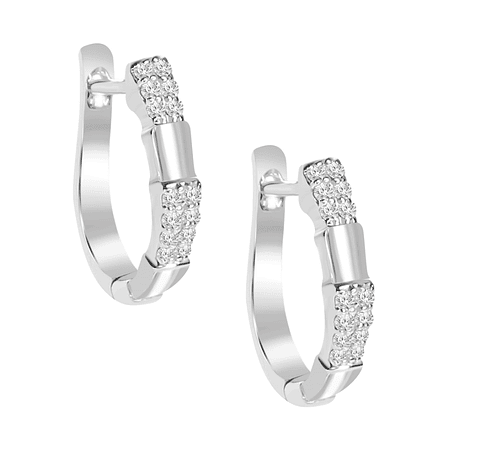 Aros Argollas Diamantes Viper Oro Blanco 18K