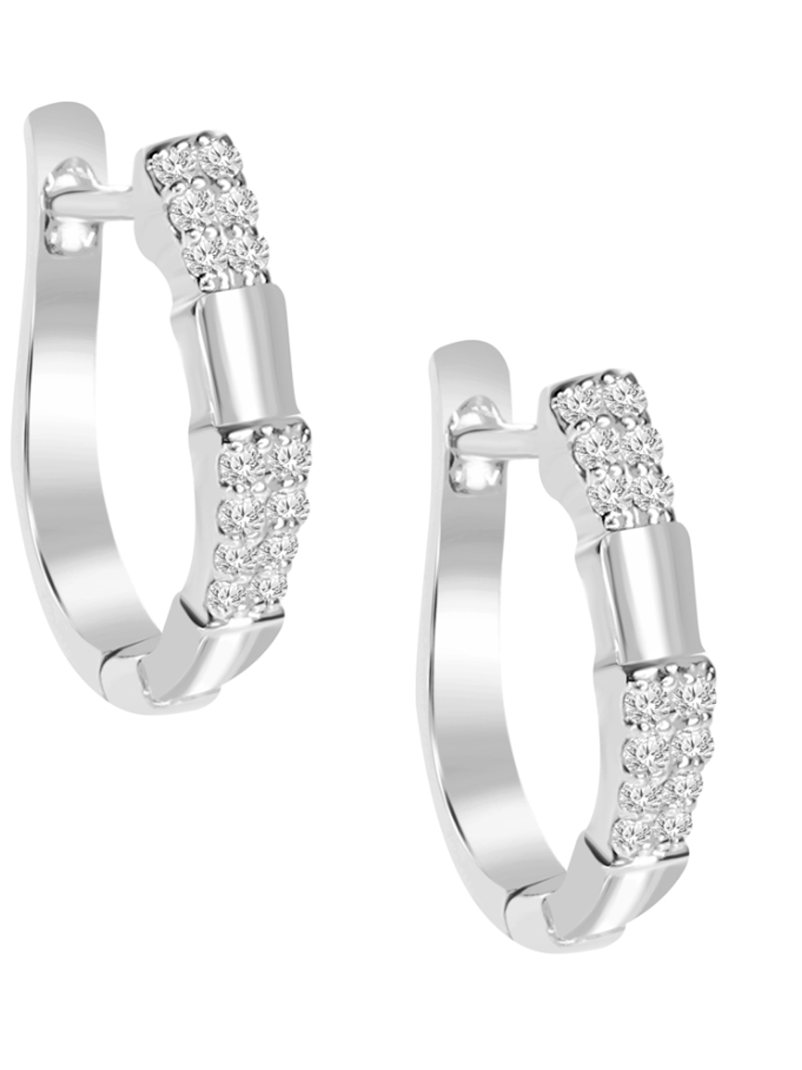 Aros Argollas Diamantes Viper Oro Blanco 18K 1