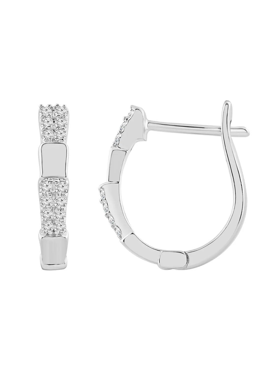 Aros Argollas Diamantes Viper Oro Blanco 18K 3