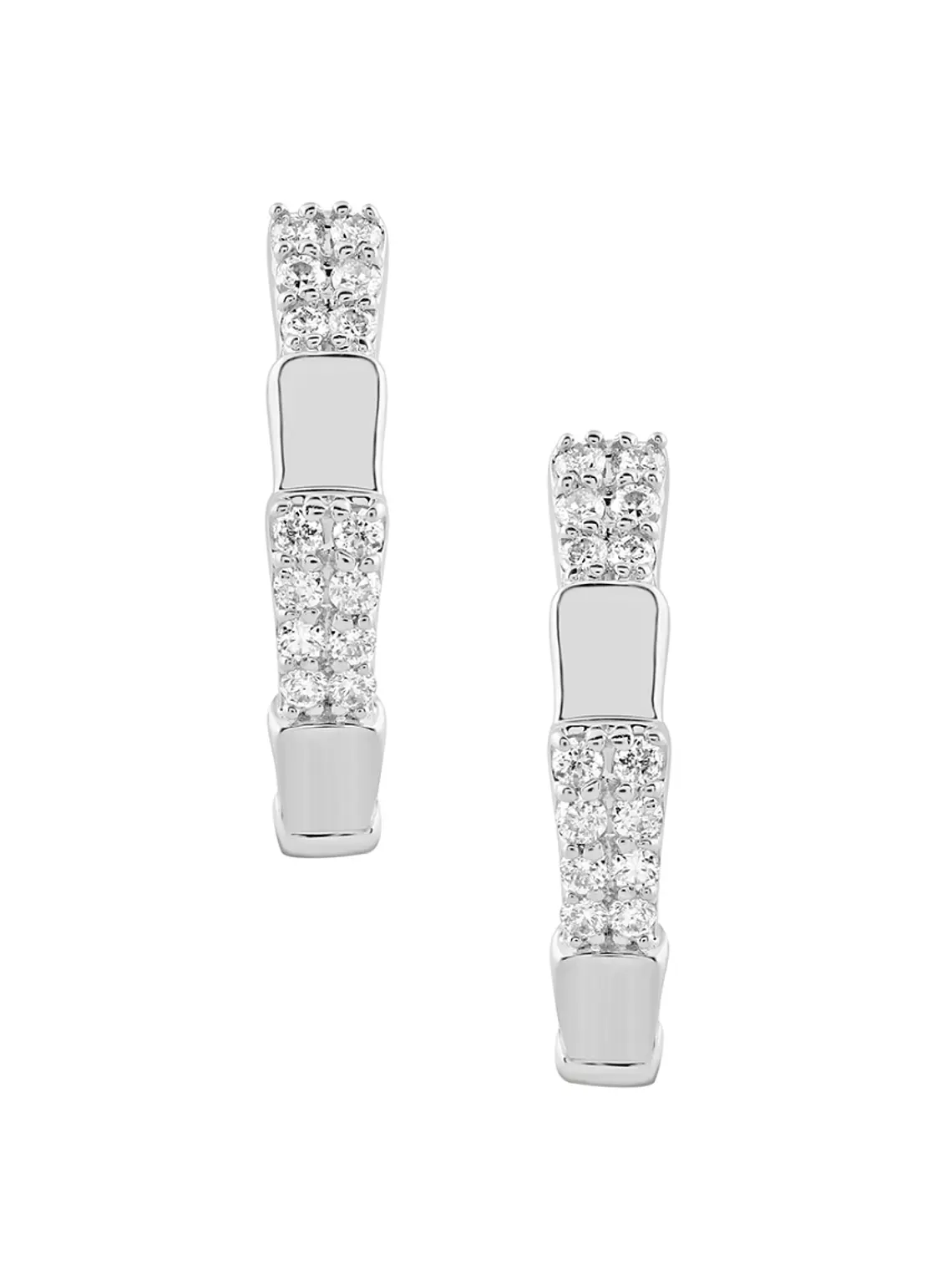 Aros Argollas Diamantes Viper Oro Blanco 18K 4