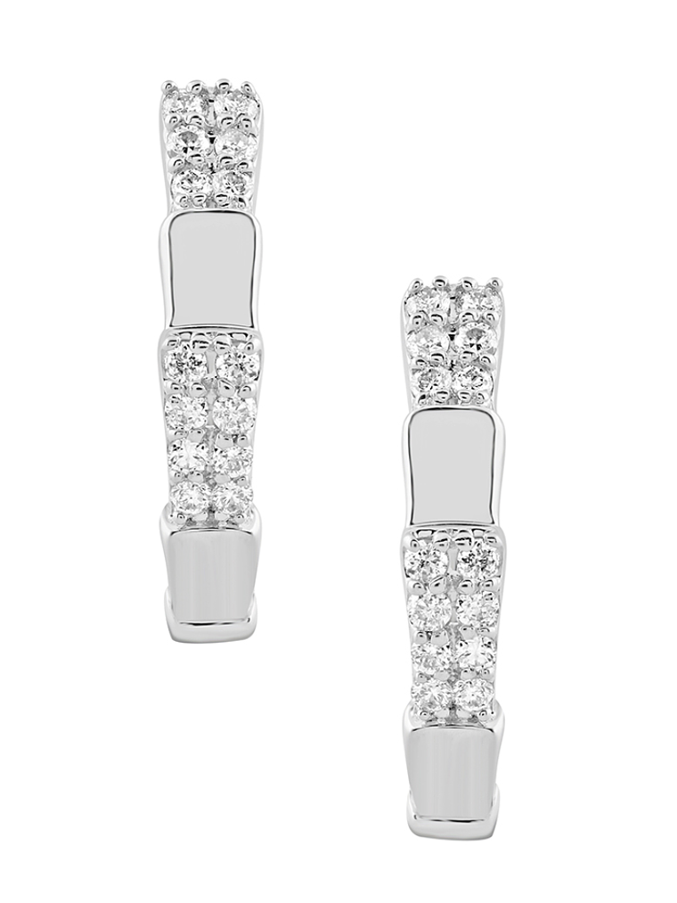 Aros Argollas Diamantes Viper Oro Blanco 18K 4