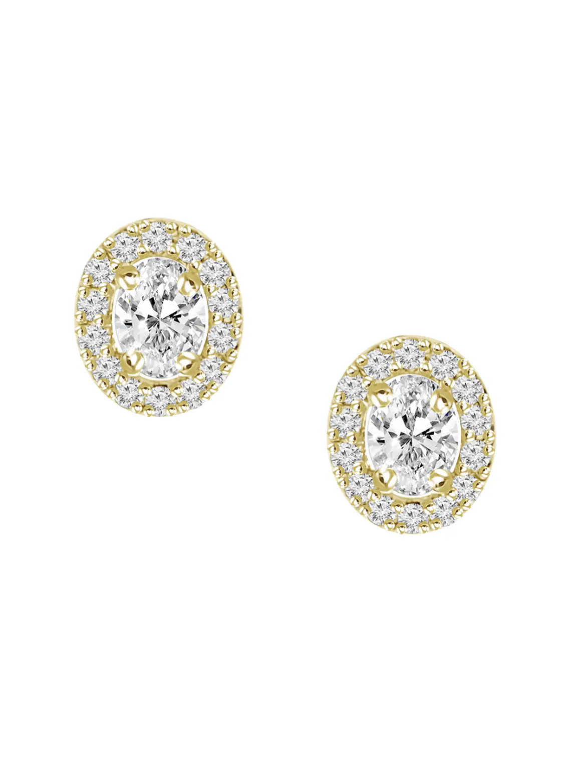 Aros Diamantes Ovalados en Oro Amarillo 18K 1