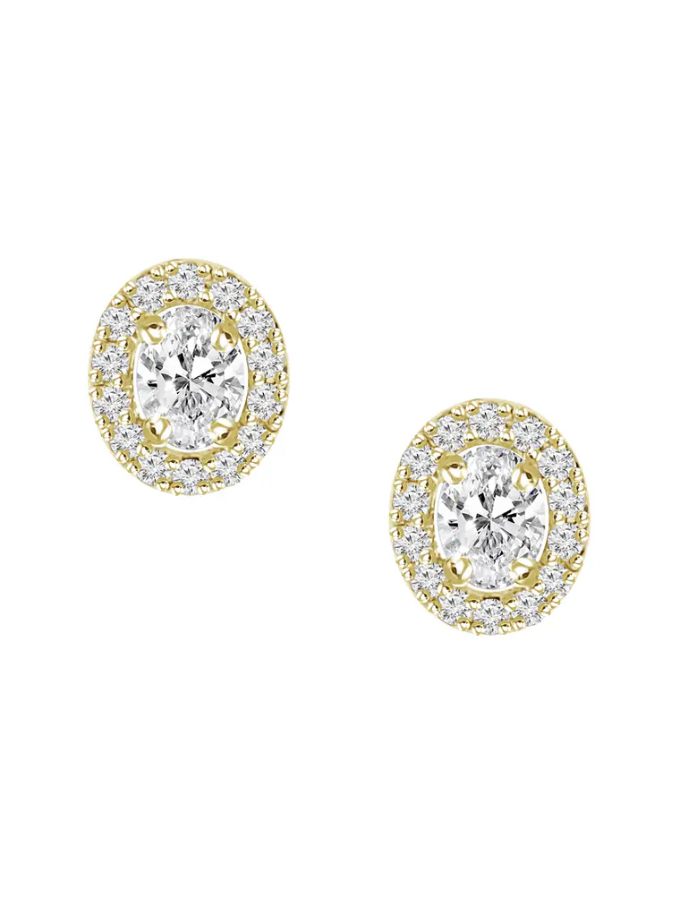 Aros Diamantes Ovalados en Oro Amarillo 18K 1