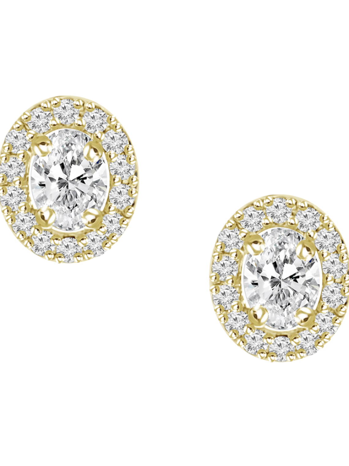 Aros Diamantes Ovalados en Oro Amarillo 18K 1