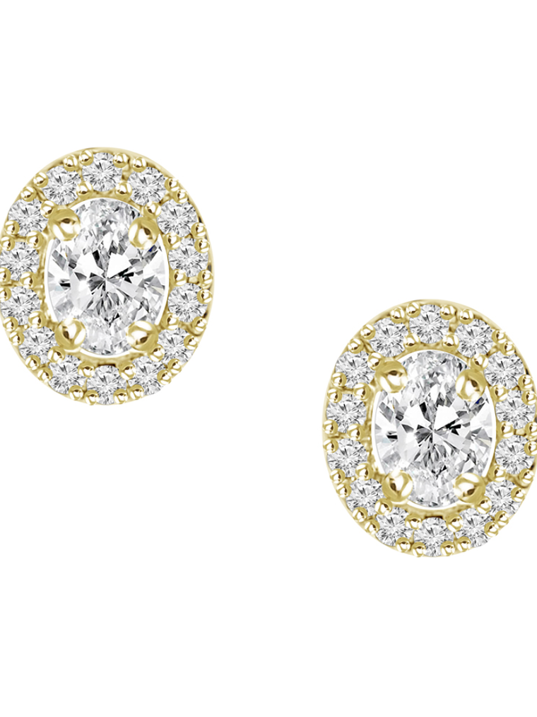 Aros Diamantes Ovalados en Oro Amarillo 18K 1