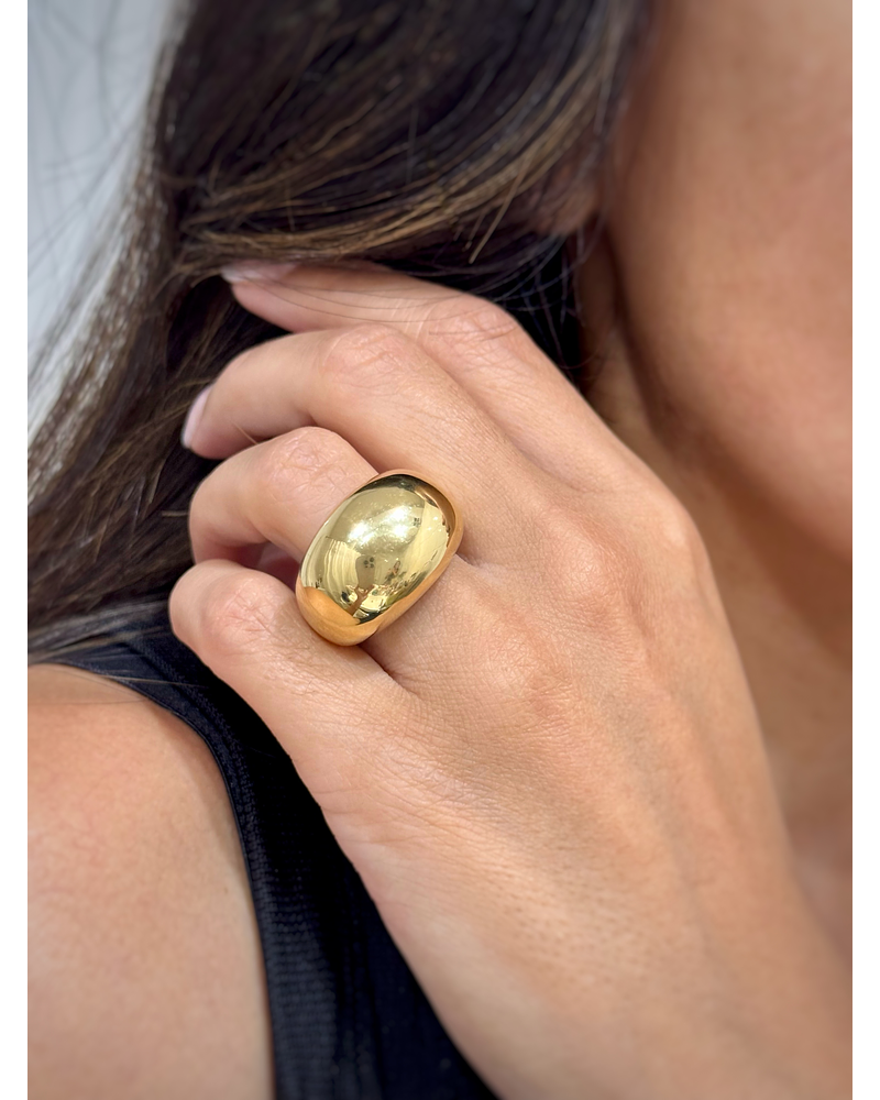 Gran Maxi Anillo Italiano de Oro Amarillo 18K