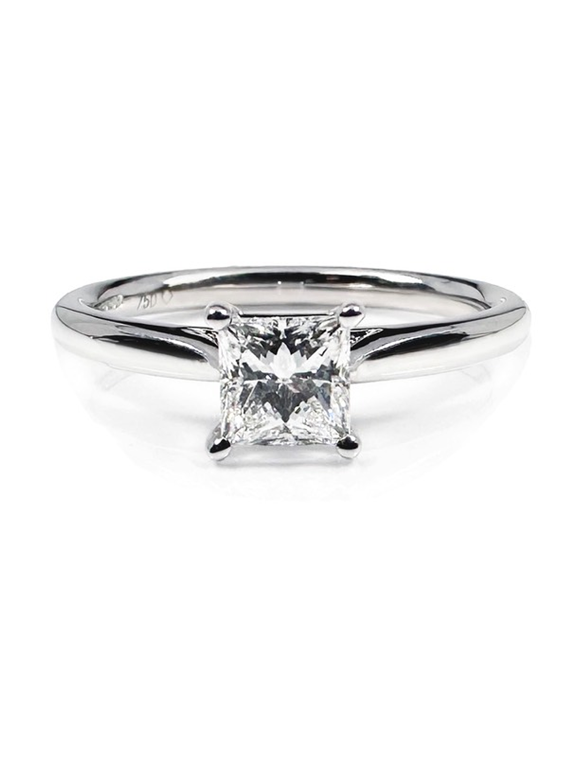 Anillo Solitario Diamante Princess 50 puntos en Platino Certificado GIA 1