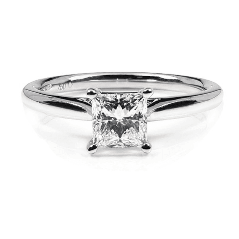 Anillo Solitario Diamante Princess 50 puntos en Platino Certificado GIA