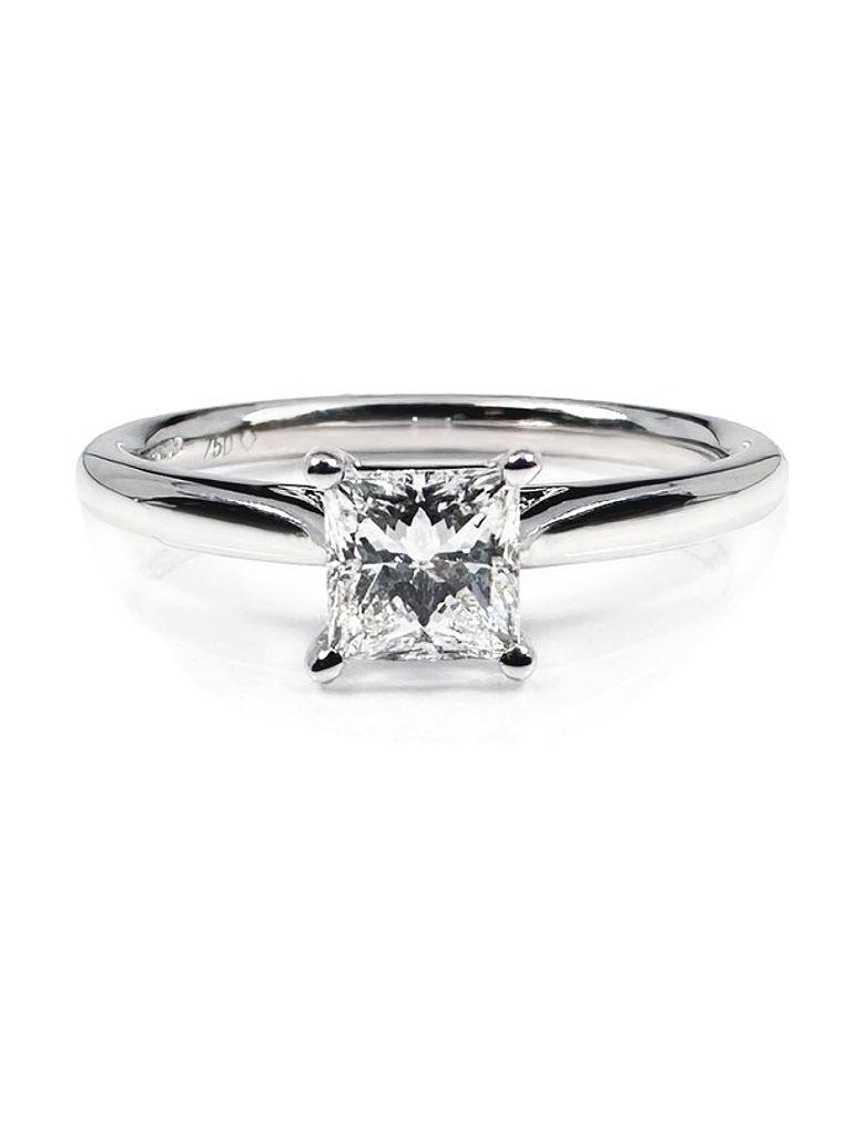Anillo Solitario Diamante Princess 50 puntos en Platino Certificado GIA 1