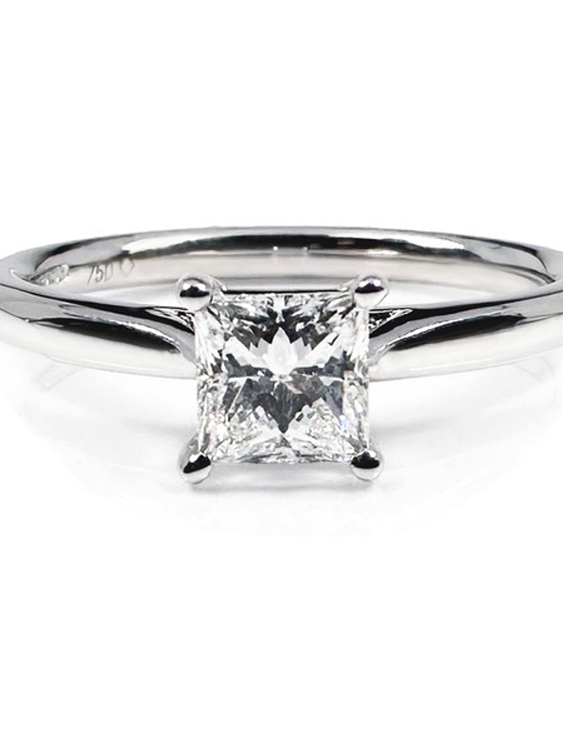 Anillo Solitario Diamante Princess 50 puntos en Platino Certificado GIA 1